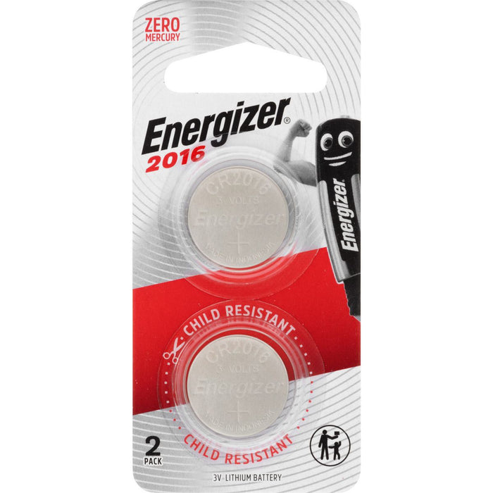 Energizer E303805400 Battery 3V 2016 Coin Lithium 20 x 1.6mm 2 Pack