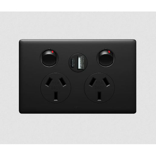 Legrand DGPO 10A WITH INTEGRATED USB 2.4A TYPE A+C MATT BLACK