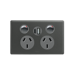 Legrand DGPO 10A WITH INTEGRATED USB 2.4A TYPE A+C URBAN GREY