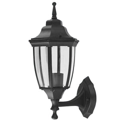 PROLUX LIGHT OUTDOOR LANTERN E27 ALU & GLASS BLK IP54 370X155