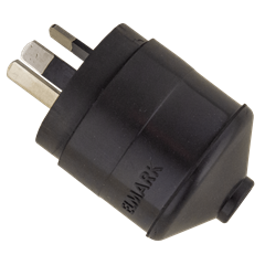 Elmark Plug 3pin 10A Rubber Black