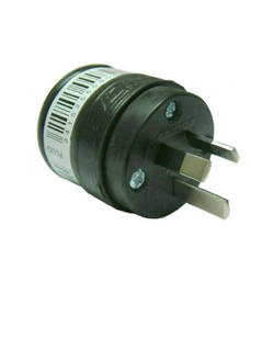 Enzide IEE200BK 10AMP  3 Pin Plug 3 Rubber Black