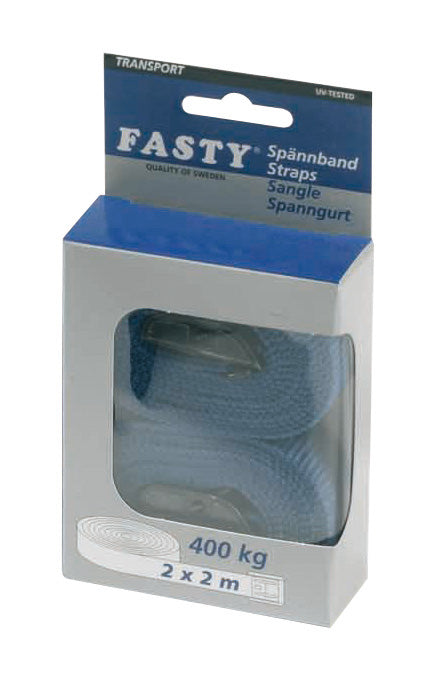 Fasty Tie Strap 2M X 25mm Transport Cap. 400Kg Blue 2 X Pack