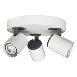 PROLUX LIGHT GU10 SPOT 240V GU10 3 LAMP PAN DIM WHITE 210 DIAM