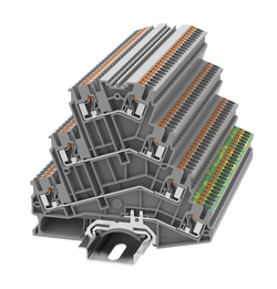 0.2-4mm Triple level Terminal Block Grey with Grouding Protective