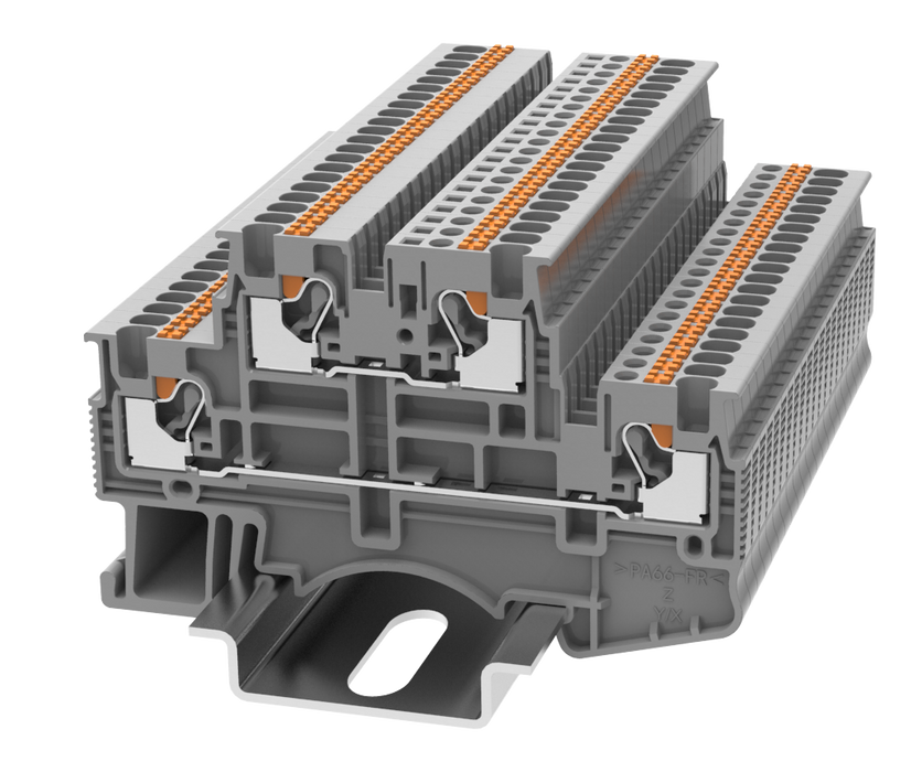 0.2-1.5mm Double Level Terminal Block Grey