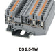 0.2-4mm Feed Through Terminal Block Grey, Twin version