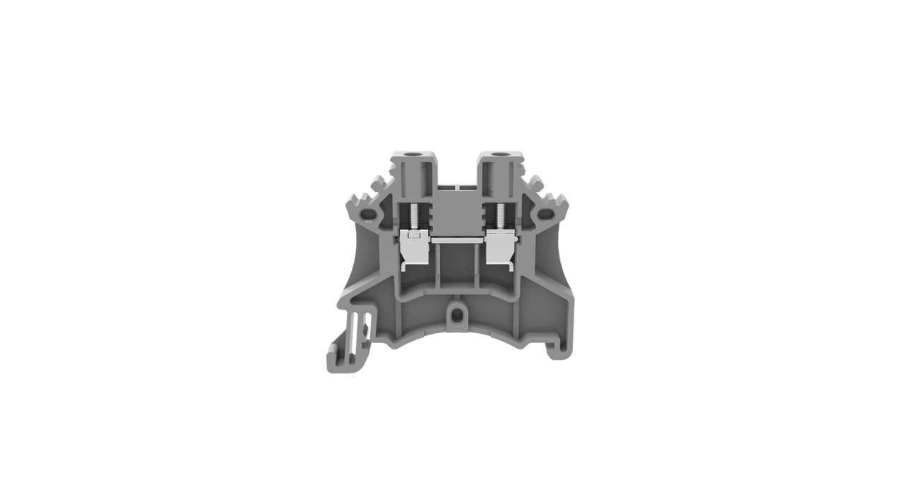 0.2-4mm Feed Through Din Rail Mounted Terminal Blocks Grey