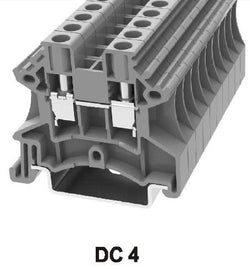 0.2-6mm Feed Through Din Rail Mounted Terminal Blocks Grey