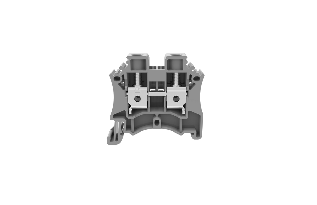 0.5-16mm Feed Through Din Rail Mounted Terminal Blocks Grey