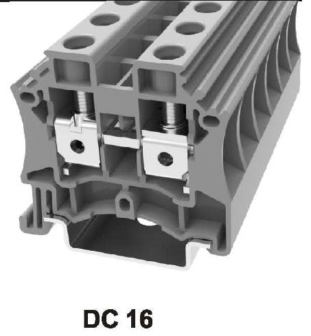 0.5-25mm Feed Through Din Rail Mounted Terminal Blocks Grey