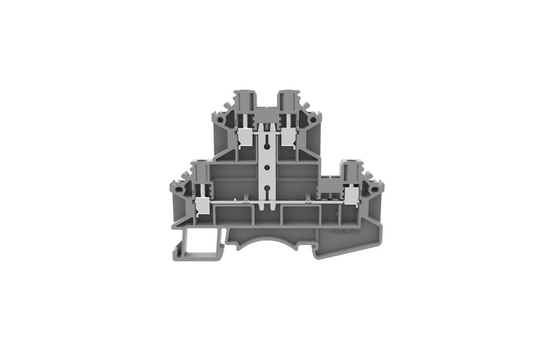 0.5-4mm Double Deck Din Rail Mounted Terminal Blocks (layers conducted) Grey