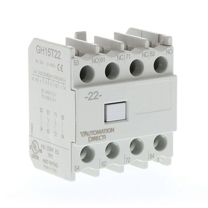 GHISALBA AUX CONTACT BLOCK 2NO2NC, TOP MOUNT - FOR CONTACTOR