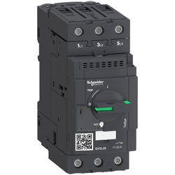 Schneider Motor circuit breaker, TeSys Deca, 3P, 25 A, magnetic, rotary handle, EverLink terminals