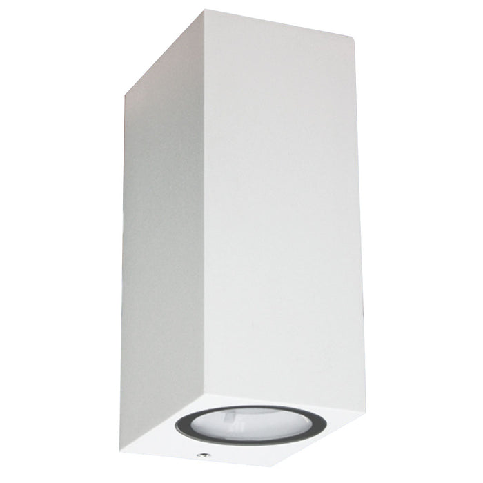 PROLUX LIGHT OUTDOOR WALL 2X7W UP/DN ALU WHITE IP54 3K 142X62X82