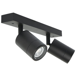 PROLUX LIGHT OUTDOOR WALL 2 X GU10 ALU BLACK IP54 65X90X300