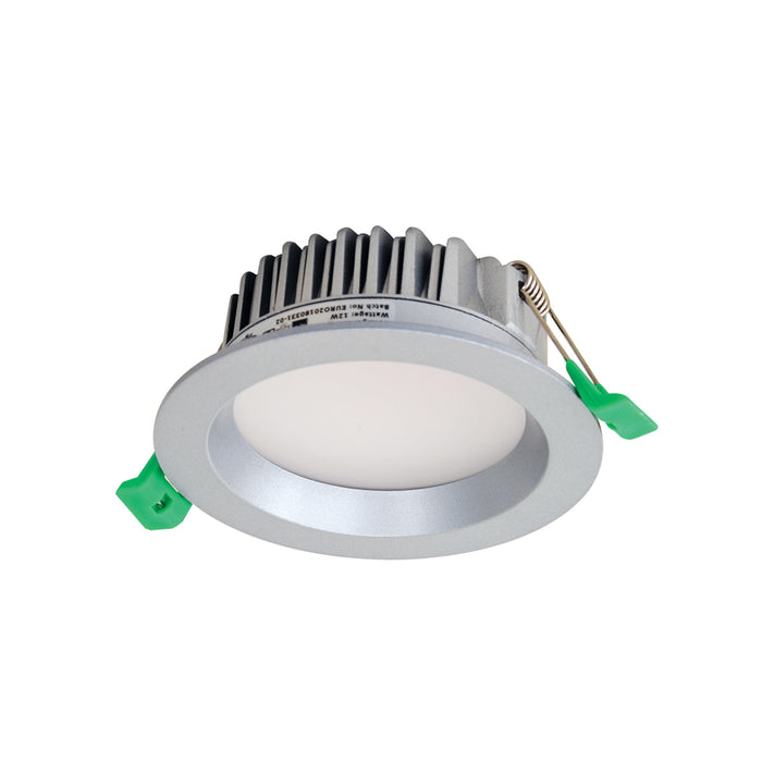 EUROTECH GEO12 - ROUND LED CCT DOWNLIGHT SILVER 3000K/4000K/6000K 230V LED 12W IP44