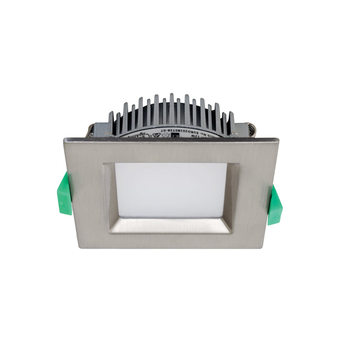 EUROTECH GEO12S - SQUARE LED DOWNLIGHT BRUSHED CHROME 3000K/4000K/6000K 230V LED 12W IP44