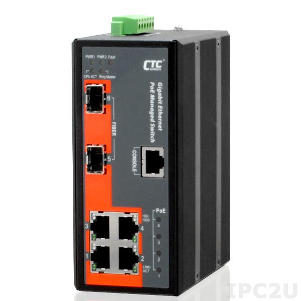 CDL CTCUnion Gigabit Managed PoE Switch 4x 10/100/1000Base-T 4 Port