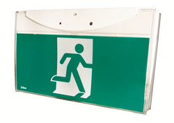 Ellis Emergency exit sign luminaire, wall and ceiling mounting