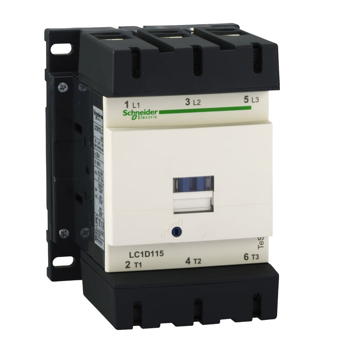 Schneider TeSys Deca contactor , 3P(3 NO) , AC-3 , &lt;lt/&gt;= 440V, 115A , 415V AC 50/60 Hz coil