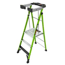 Staffy Little Giant Fortress. 3 Step - ANSI Type IAA - 150Kg Rated. Fiberglass Platform Ladder With Ground Cue. Wraparound Enclosure. And Auto-Closing Gate USA Code: 19303