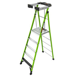 Staffy Little Giant Fortress. 5 Step - ANSI Type IAA - 150Kg Rated. Fiberglass Platform Ladder With Ground Cue. Wraparound Enclosure. And Auto-Closing Gate USA Code: 19305