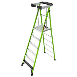 Staffy Little Giant Fortress. 6 Step - ANSI Type IAA - 150Kg Rated. Fiberglass Platform Ladder With Ground Cue. Wraparound Enclosure. And Auto-Closing Gate USA Code: 19306