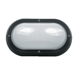 SUPERLUX Bulkhead LED 10W 3000K Oval Polycarbonate Black IP55