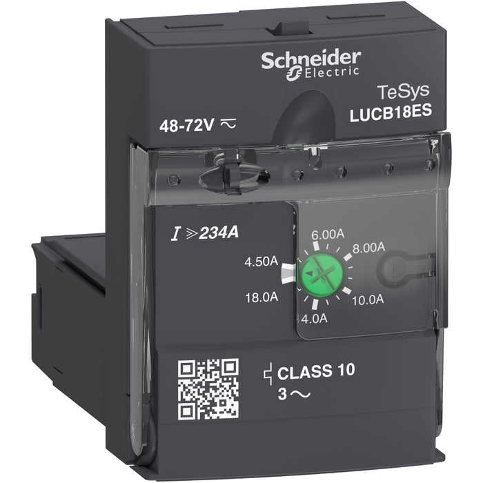 Schneider Advanced control unit, TeSys Ultra, 4.5-18A, 3P motors, protection & diagnostic, class 10, coil 48-72V AC/DC