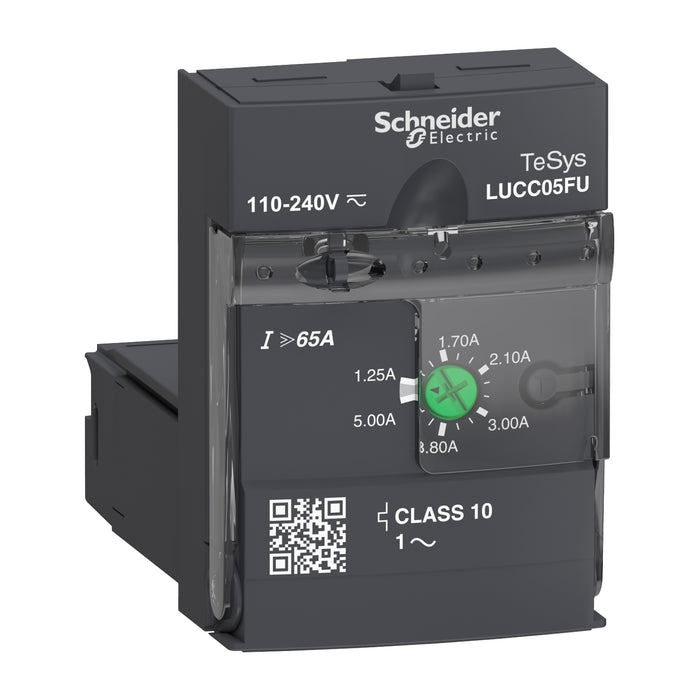 Schneider Advanced control unit, TeSys Ultra, 1.25-5A, 1P motors, protection & diagnostic, class 10, coil 110-240V AC/DC