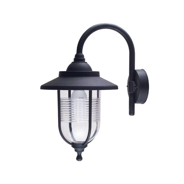 EUROTECH LANTERN WALL LIGHT BLACK CLEAR 230V E27  60W IP54