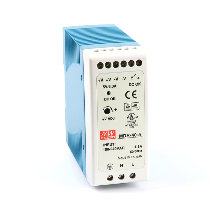 Meanwell DIN RAIL PWR SUPPLY 40W 6A 5VDC