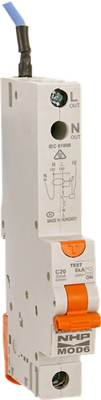 RCBO MOD6 1P+N 6kA 10A C CURVE 30mA TYPE A LONGBODY