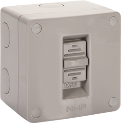 NHP SURFACE SWITCH IP66 1 GANG 1 POLE 2 WAY 16A M80 250V AC SML