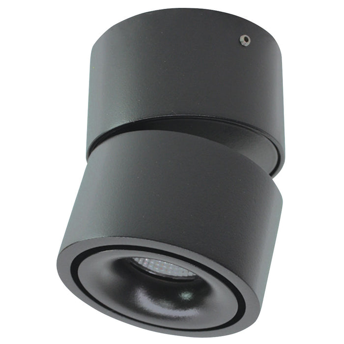 PROLUX LIGHT SURFACE 9W TILT & SWIVEL CLAM BLACK 3K 75DIA X 91H