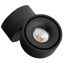 PROLUX LIGHT SURFACE 14W TILT & SWIVEL CLAM BLACK 3K 100DIA X 103H