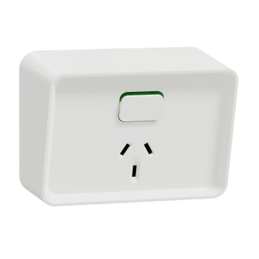 Iconic Socket Sw Horiz Single 10A 250V XW PDLO394-XW Outdoor