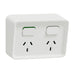 Iconic Socket Sw Horiz Twin 10A 250V XW PDLO395-XW Outdoor