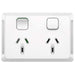 Iconic Socket Sw Horiz Twin 10A 250V XW PDLP395-XW