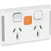 Iconic Socket Switch Horz Twin RCD Protect 10A 250V XW