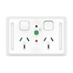 Iconic Socket Sw Horiz Twin 10mA RCD 10A250V XW