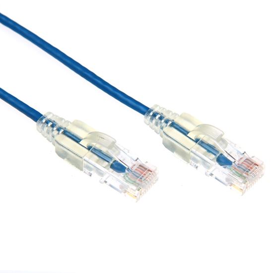 0.25m Cat6A 10G Blue Ultra-Slim Component Level UTP Patch Lead (30AWG)