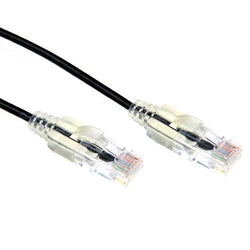 0.25m Cat6A 10G Black Ultra-Slim Component Level UTP Patch Lead (30AWG)