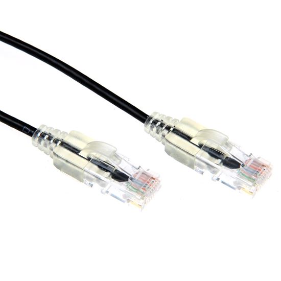 1.25m Cat6A 10G Black Ultra-Slim Component Level UTP Patch Lead (30AWG)