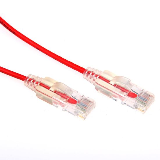 0.25m Cat6A 10G Red Ultra-Slim Component Level UTP Patch Lead (30AWG)