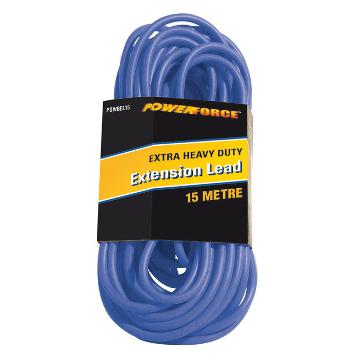 CDL Powerforce 15m 15A Extra Heavy Duty Power Extension Lead 3 Core 1.5mm Blue