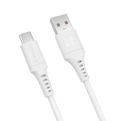 2m USB-A to USB-C Data & Charge Cable. Data Transfer Rate 480Mbps. Total Current 3A. Durable Soft Silcone Cable. Tangle Resistant 25000+ Bend Tested. White