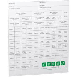 Schneider Resi9 circuit ID label sheet