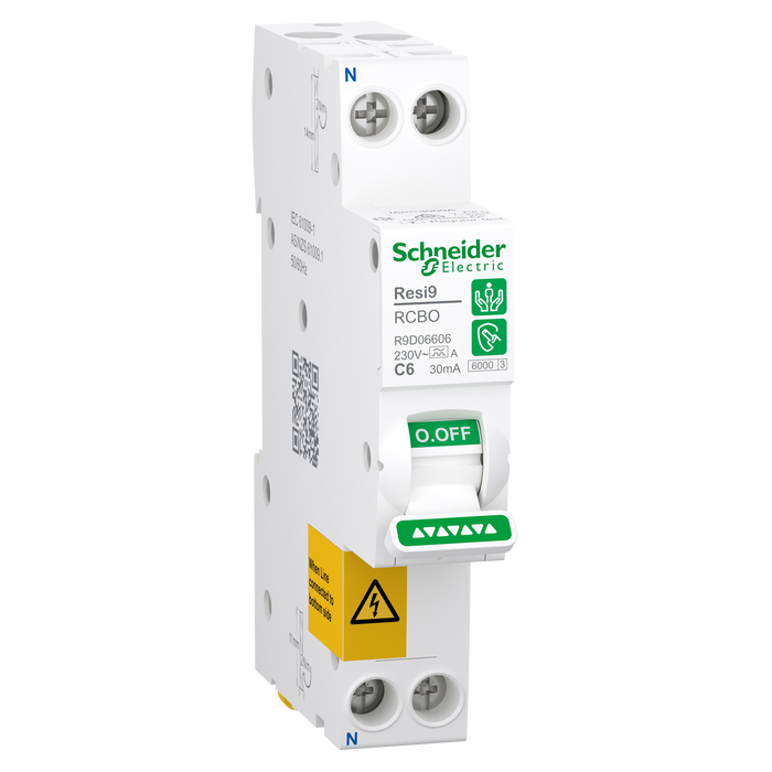 Schneider Resi9 SLIM RCBO C 6A 1PN 6000A 30MA A